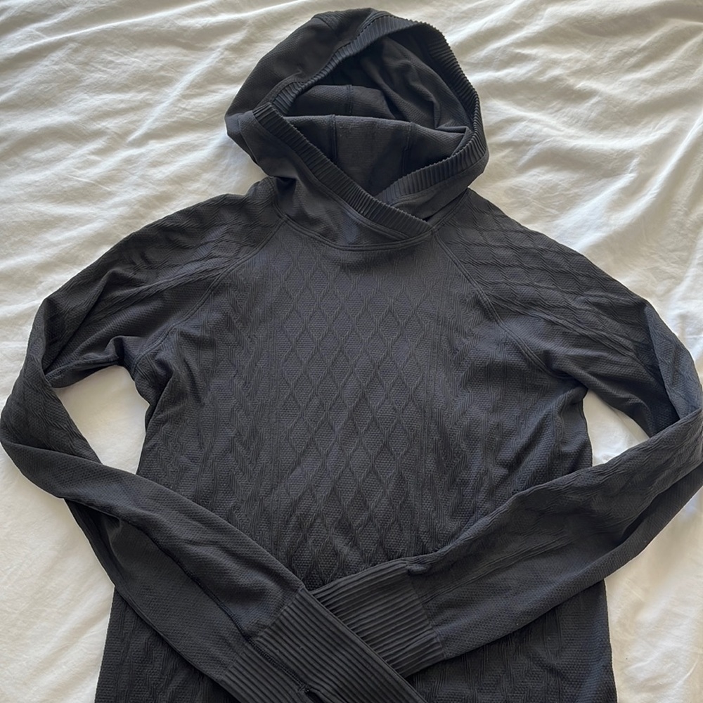 Black Lululemon Black Hooded Long Sleeve - size 4